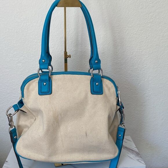 Aimee Kestenberg Canvas Lucy Satchel w/Front Pockets Handbag Bag - Picture 6 of 13